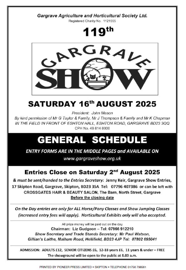 Gargrave Show Schedule Image